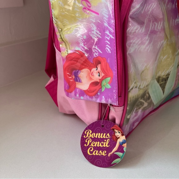 Disney Ariel Little Mermaid Backpack and Pencil Case Pink - Picture 2 of 8